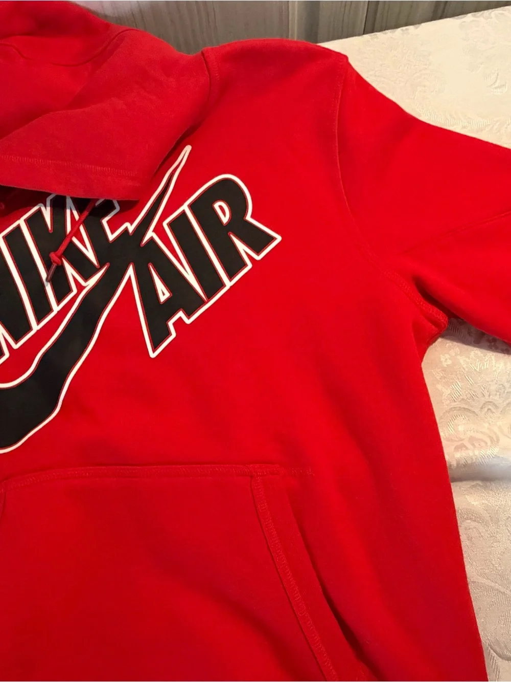 Nike Red Hoodie with Black Nike Air Logo